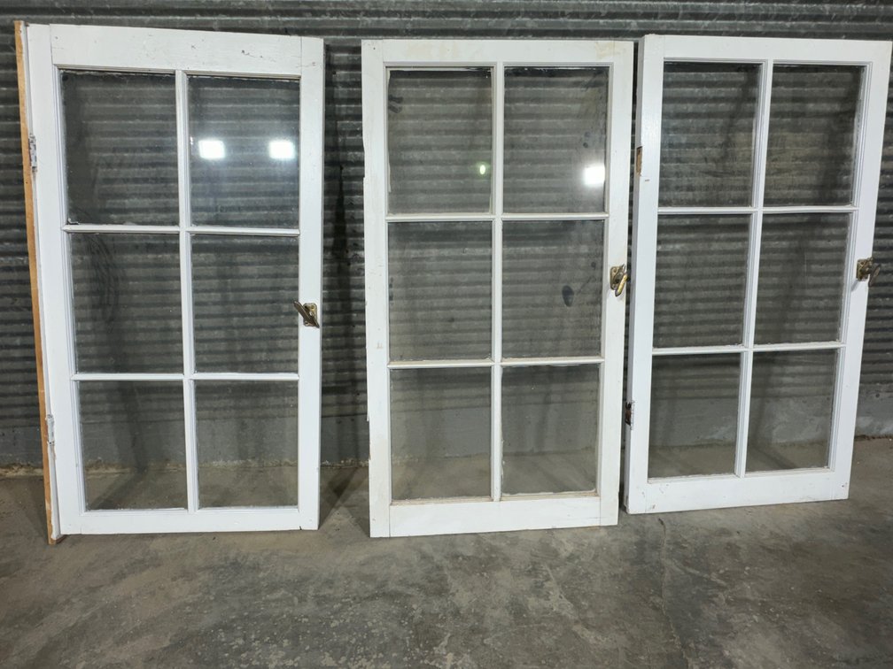Antique 6 pane window set