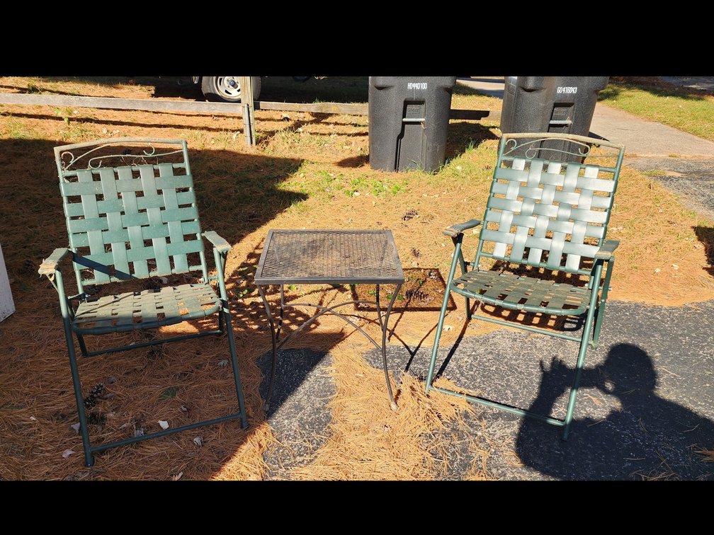 OUTDOOR CHAIRS & TABLE