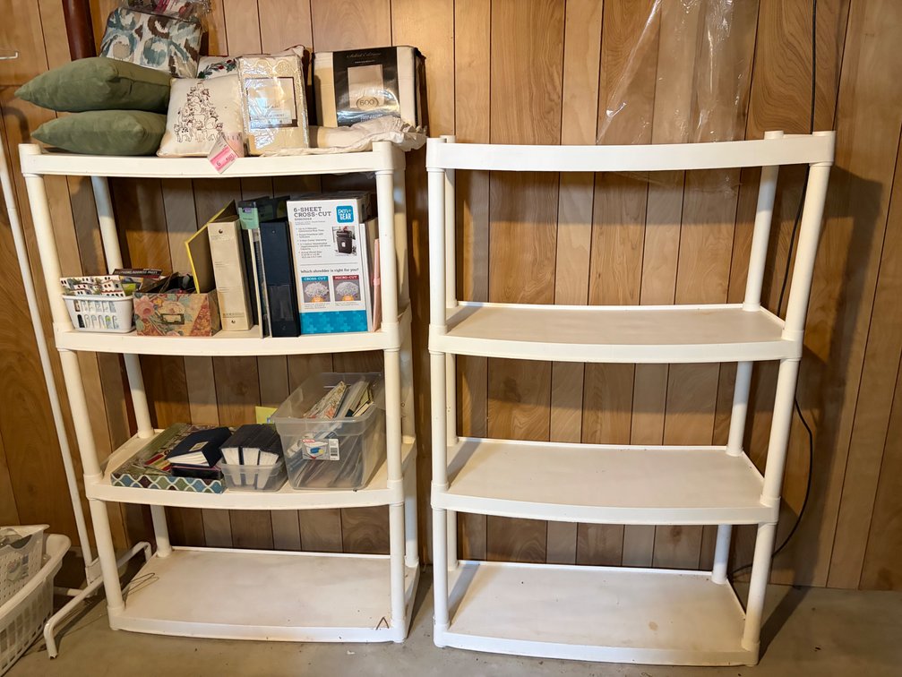 2 PLASTIC SHELVES