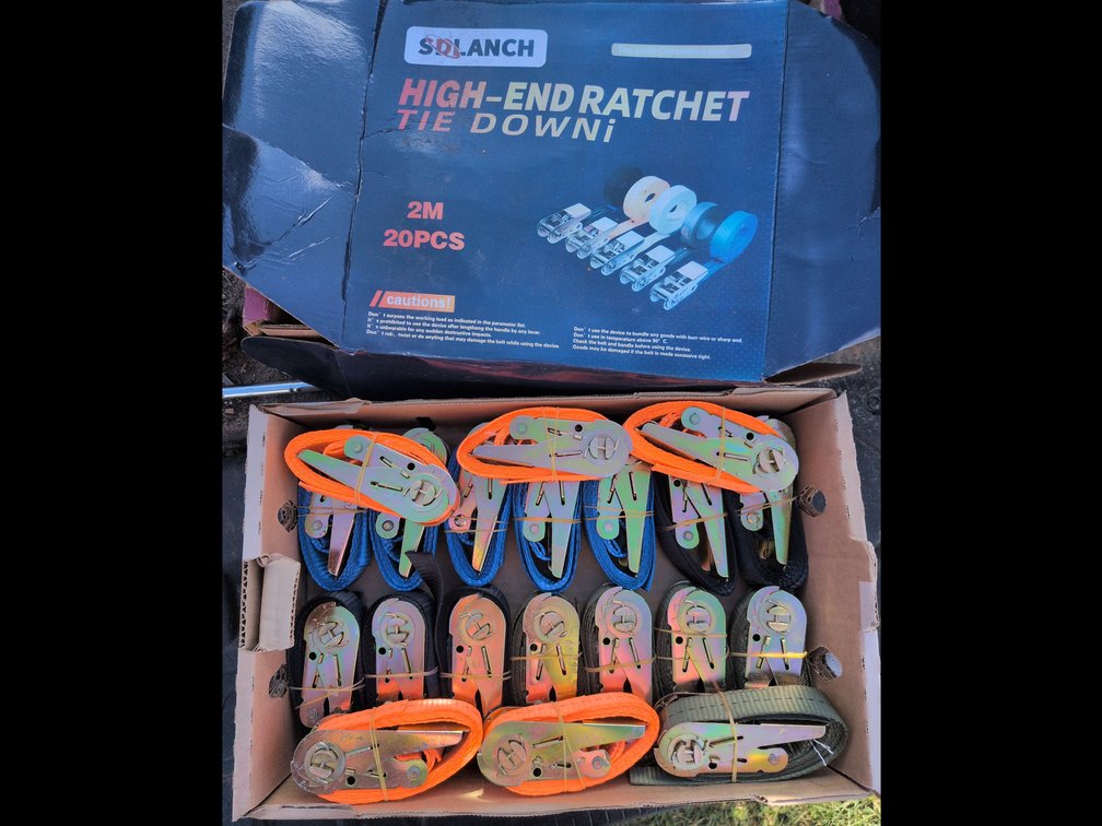 QTY of 20 - New Ratchet Straps SDLBB