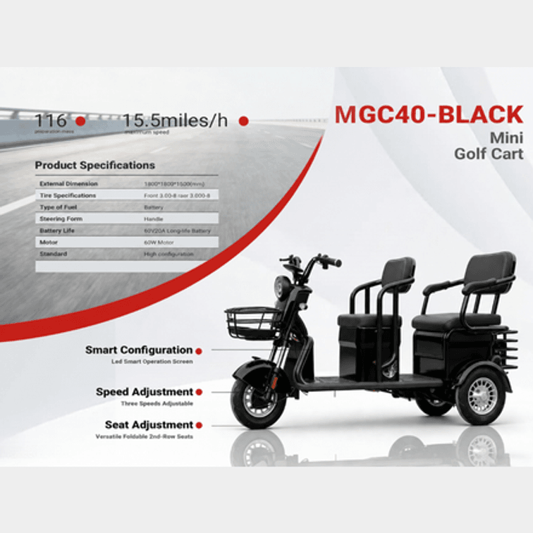 2026 IRGC40 MINI TRICYCLE GOLF CART