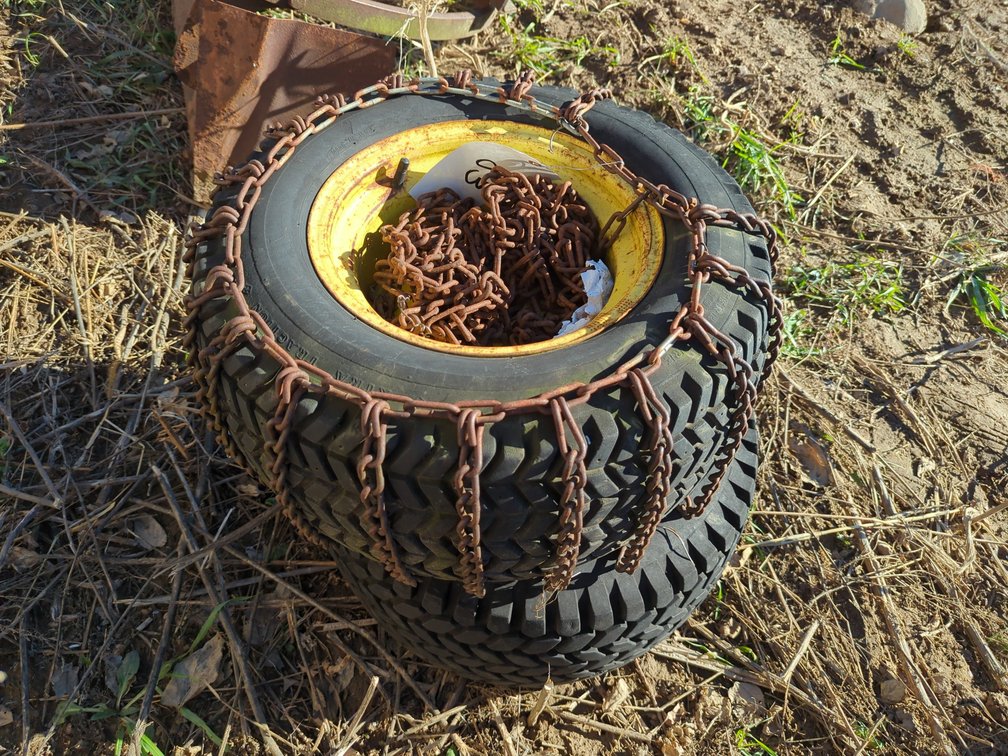 Pair 23x10.50-12 Rear Mower Wheels with Chains