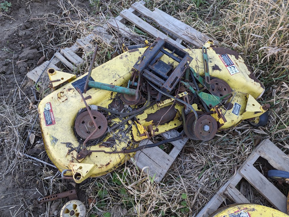 (2) John Deere 38" + (1) 48" Mower Decks 