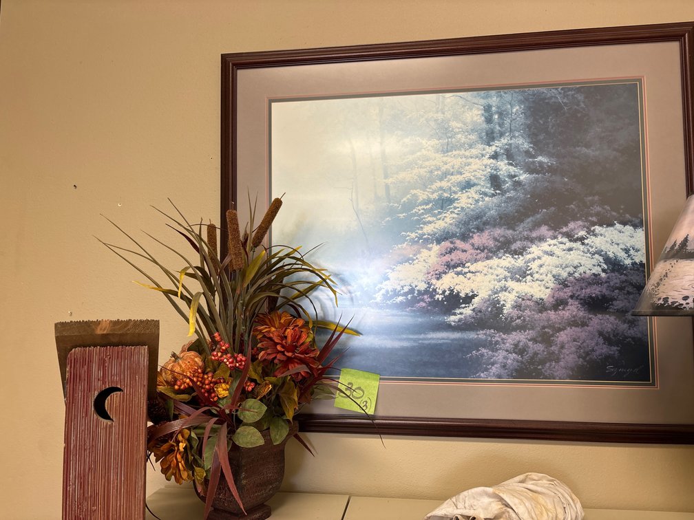 Picture, Flowers and Outhouse. 