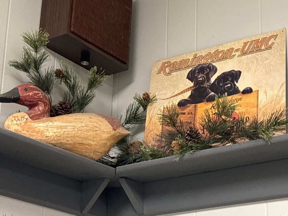 Wooden Duck, Metal Sign Decor 