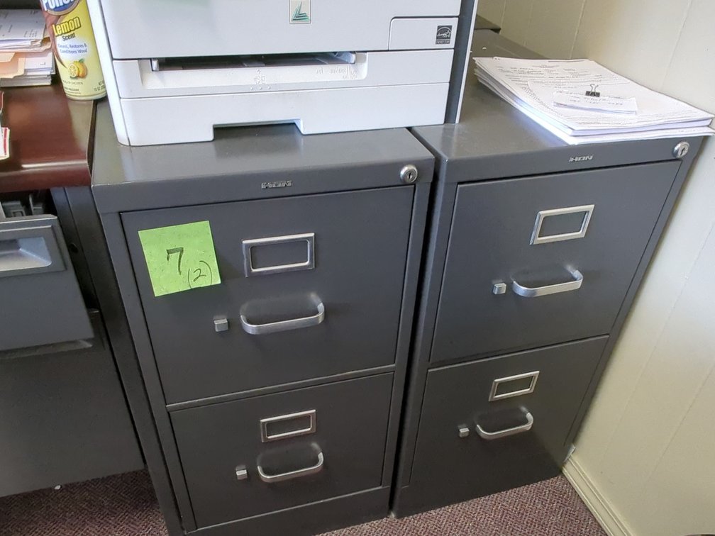 Pair Hon 2 Drawer File Cabinets