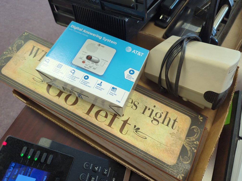 Electric Pencil Sharpener, Answering System, Signs