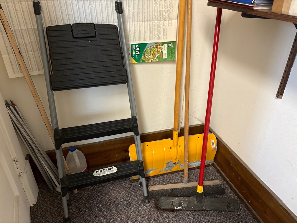 Brooms, Shovel and Ladder
