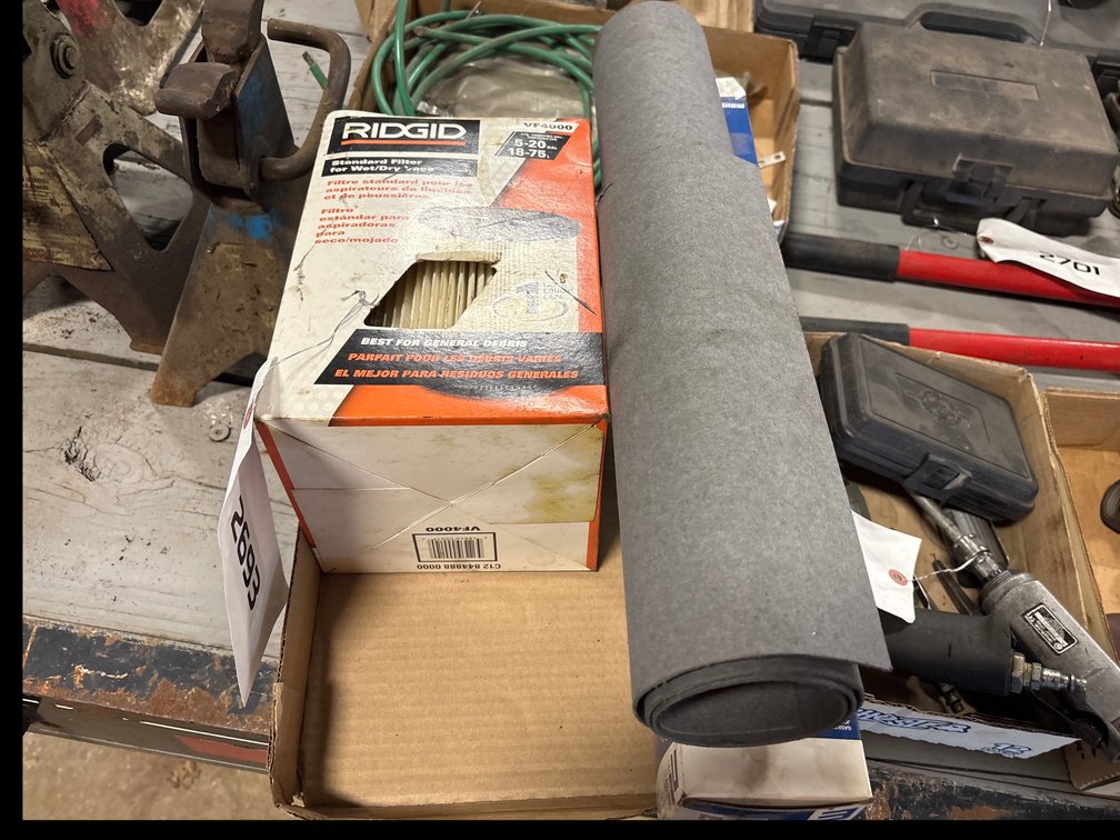 Rigid wet dry vac filter, partial gasket sheet