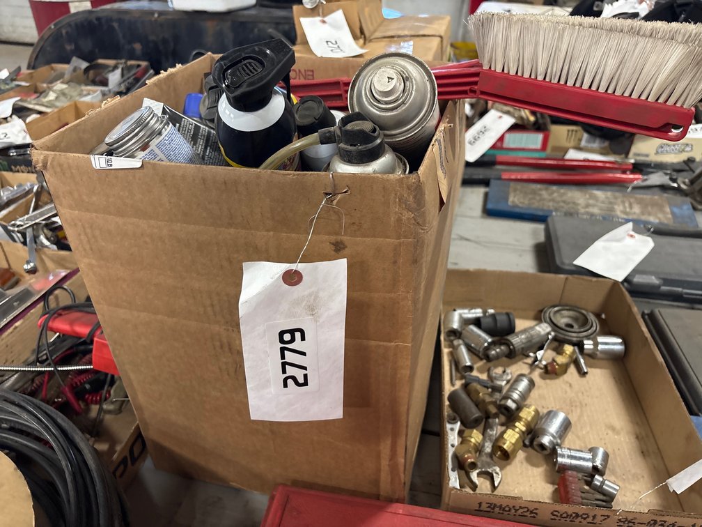 Box of sprays, Grease, Starting Fluid
