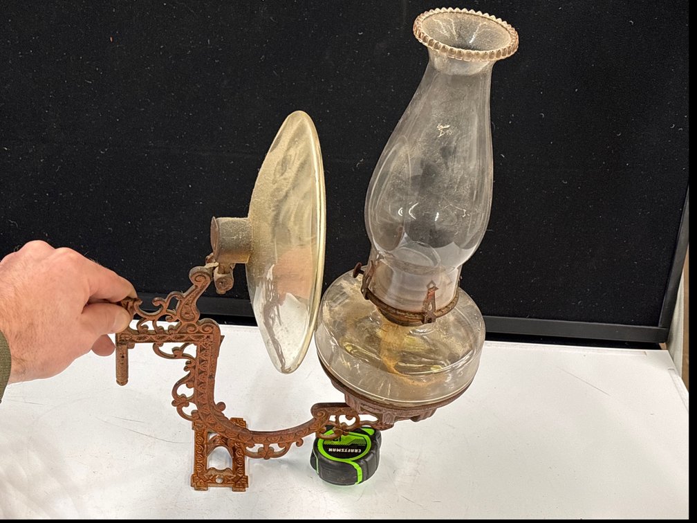 Oil Lamp Sconse with Reflector, includes all parts including wall bracket