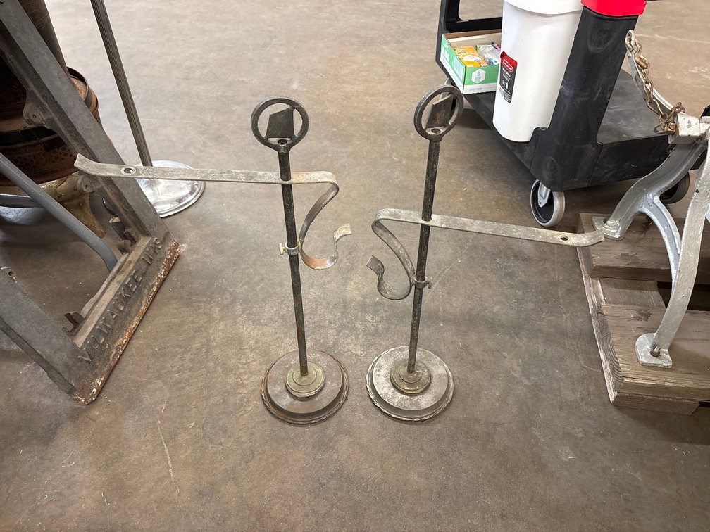 Pair Wrought Iron Holders