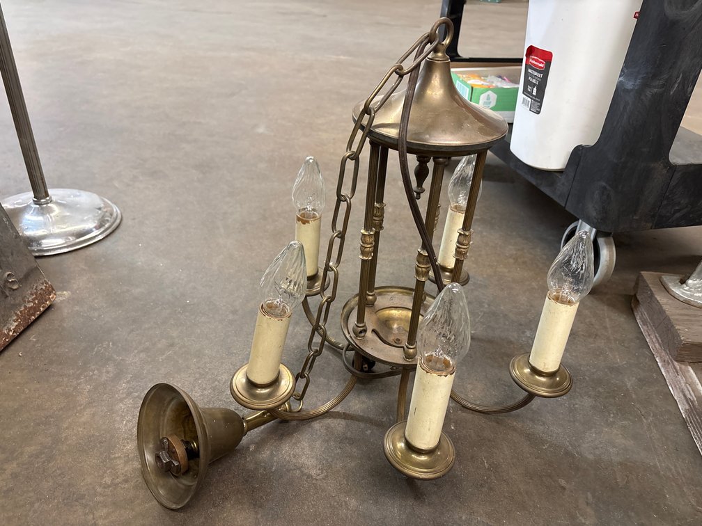 Brass 5 Bulb Hanging Light