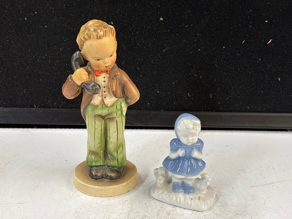 MJ Hummel Boy on Phone; Girl Figurine