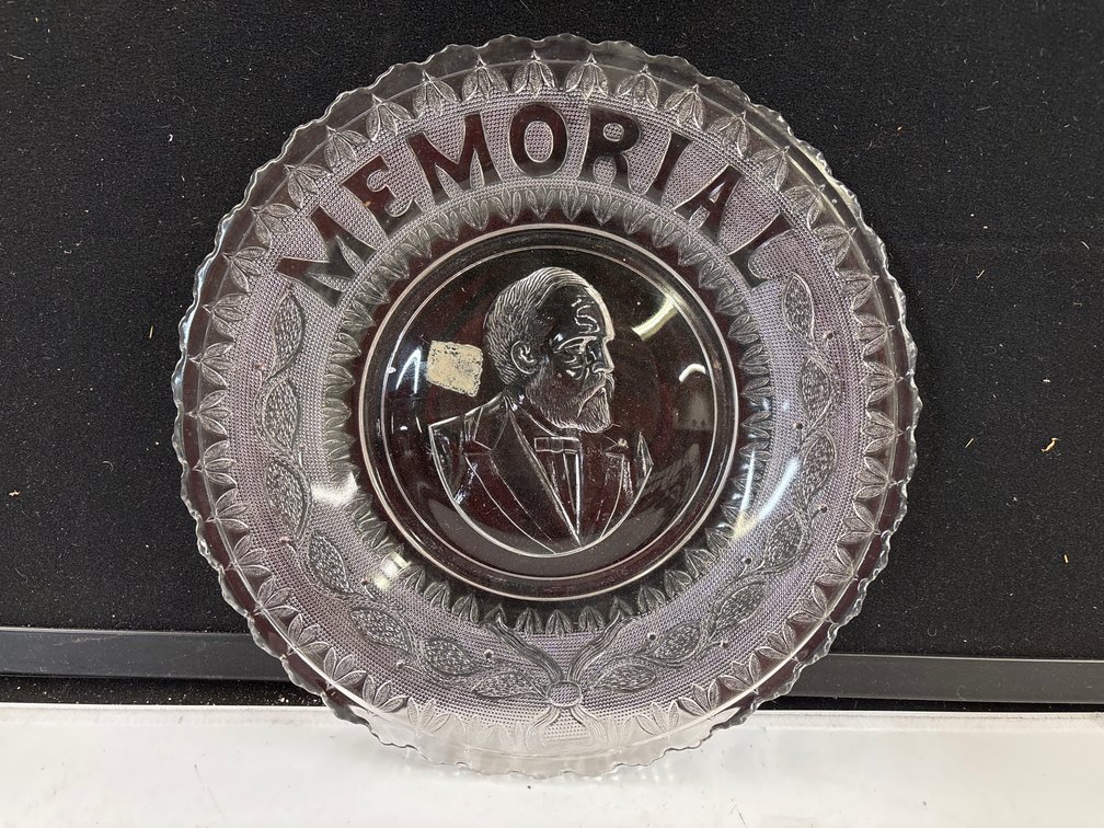James Garfield Memorial Plate. Universal Cambridge Teapot