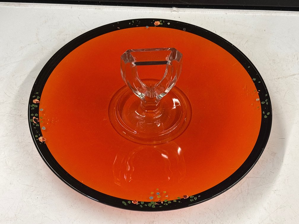Art Deco Style Serving Dish with Center Handle