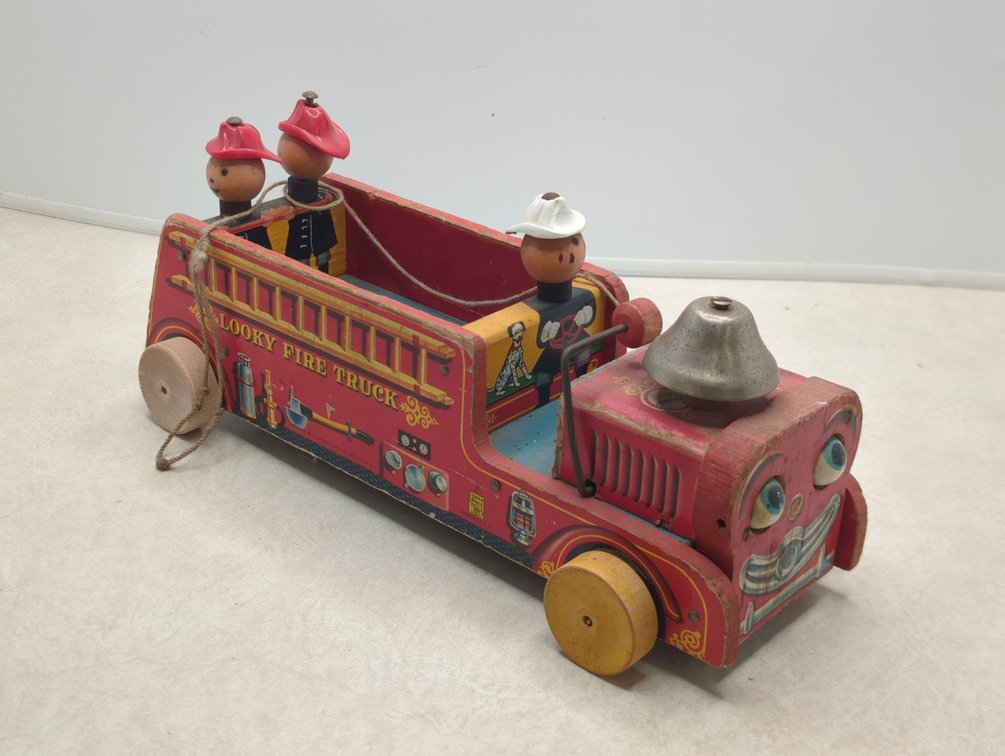 Looky Fire Truck & Fire Engine Wood Pull Toys