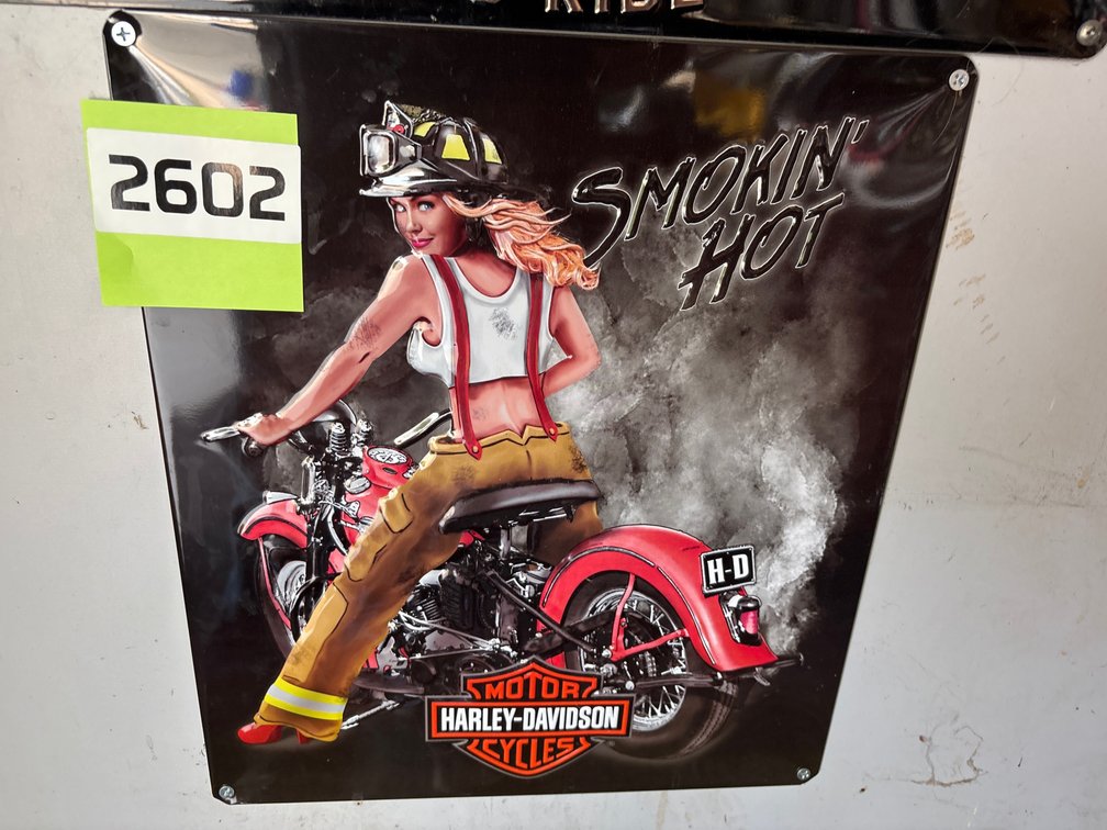 Metal Harley Davidson, sign, Smokin’ Hot