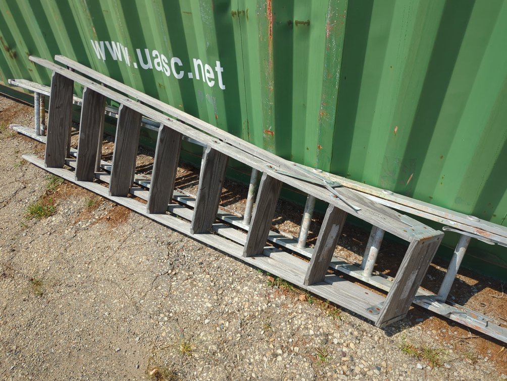 8ft Wood Stepladder & 24ft Aluminum Extension Ladder
