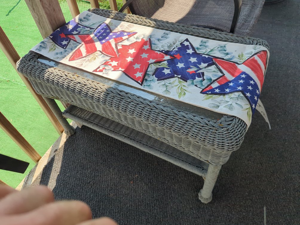 (2) Wicker Glass Top Patio Tables