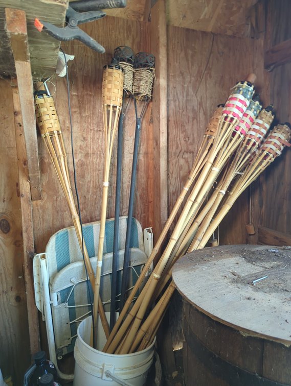 (15) Tiki Torches & 1-1/2 Jugs of Fuel