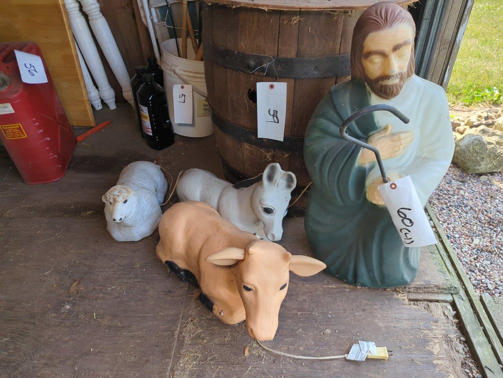 Plastic Mold Joseph & 3 Animals for Nativity