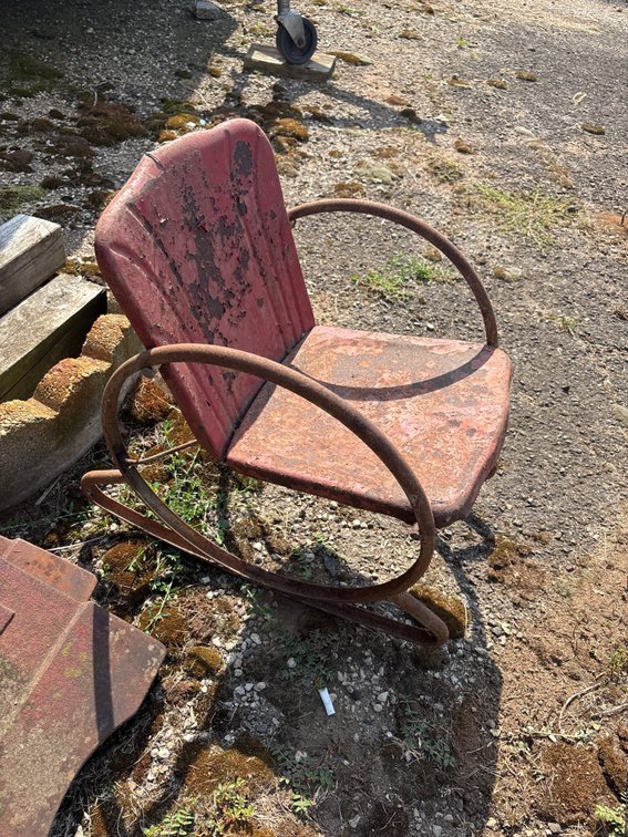 Vintage metal child’s lawn chair