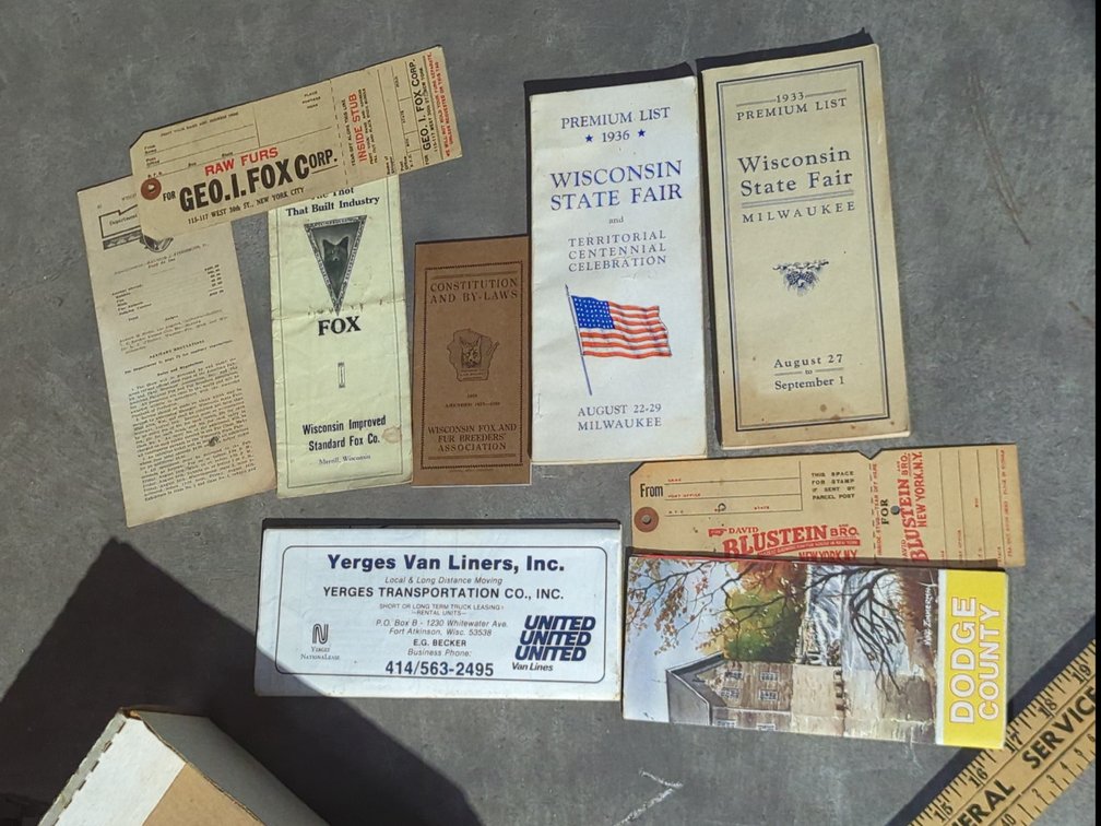 WI State Fair Premium Lists; Fur Booklets; Maps