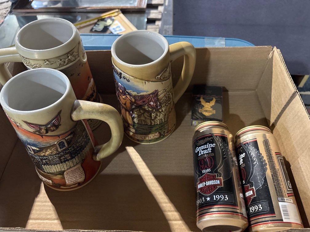 Miller Steins, Harley/Miiller Beer cans, Harley pack
