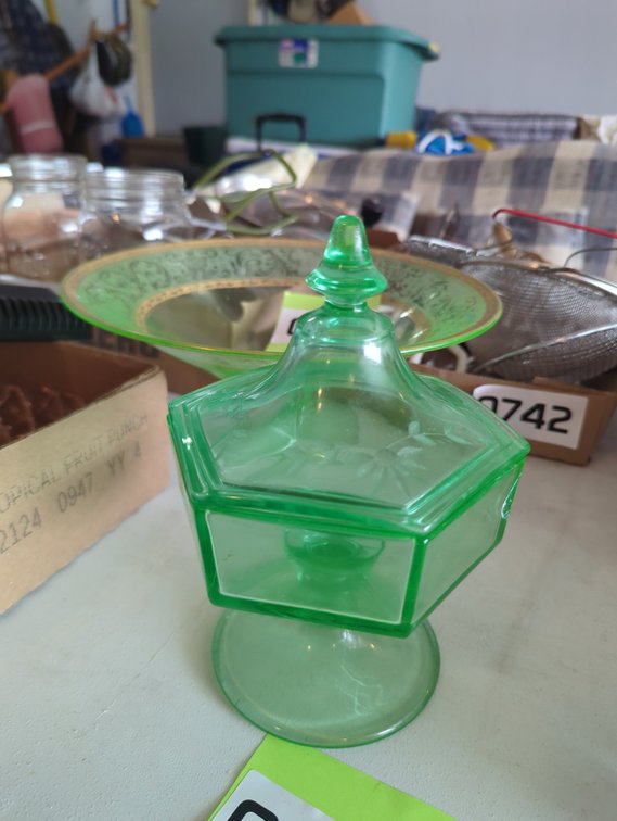 Green Uranium Candy Compote Dish