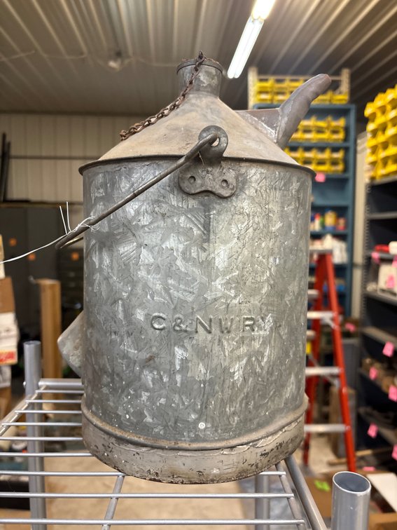 C&NWRY Vintage galvanized Kerosene can