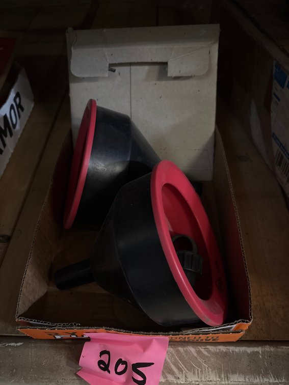 (2) Briggs & Stratton Plastic Funnels & record