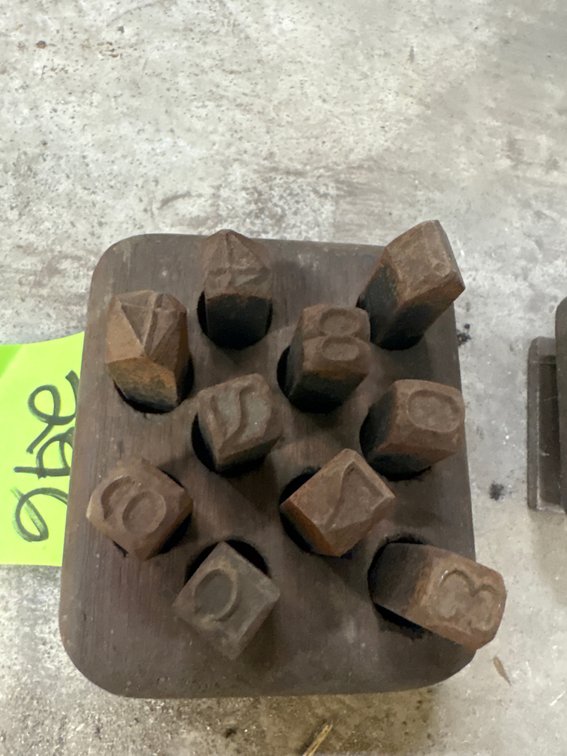 Metal punches 1/2 inch number set