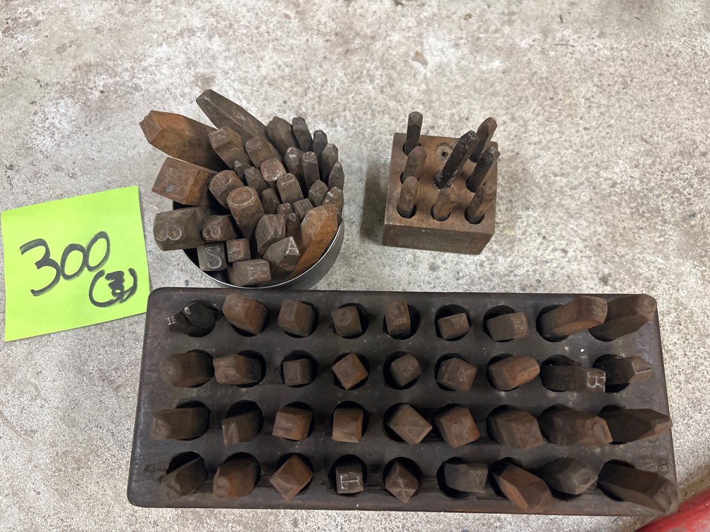 Metal punches 1/4 inch letter set and assorted punches