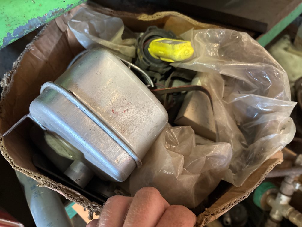Box of Briggs Parts and Fuel Tank