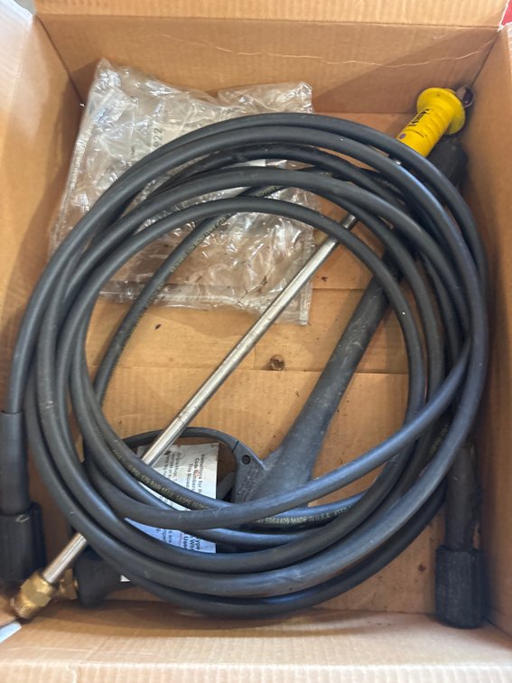 Pressure washer hose and wand