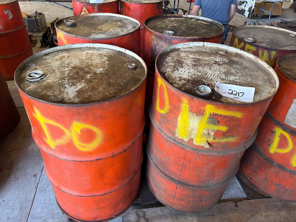 * (4) Allis Chalmers 55 Gallon Metal Barrels