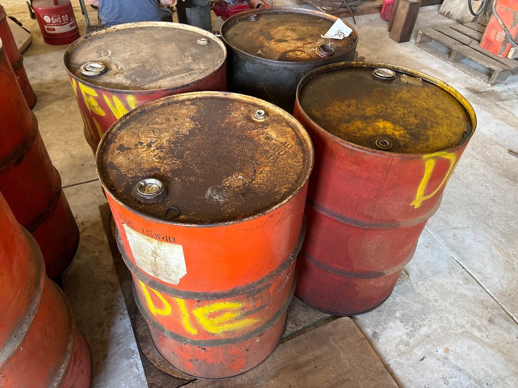 (4) 55 Gallon Metal Barrels
