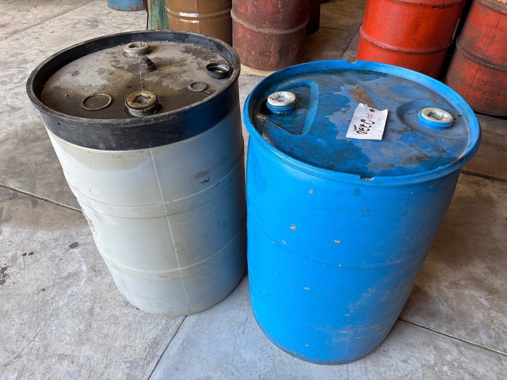 (2) 55 Gallon Plastic Barrels