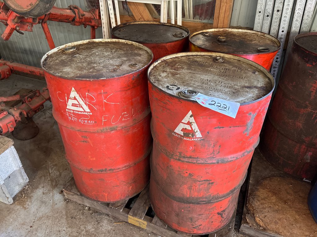 * (4) Allis Chalmers 55 Gallon Metal Barrels