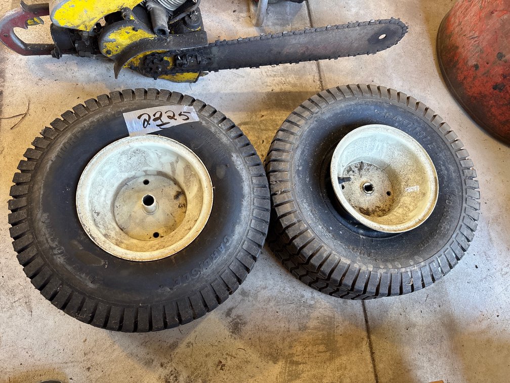 (2) 20x8.00-8 Mower Tires with Rims