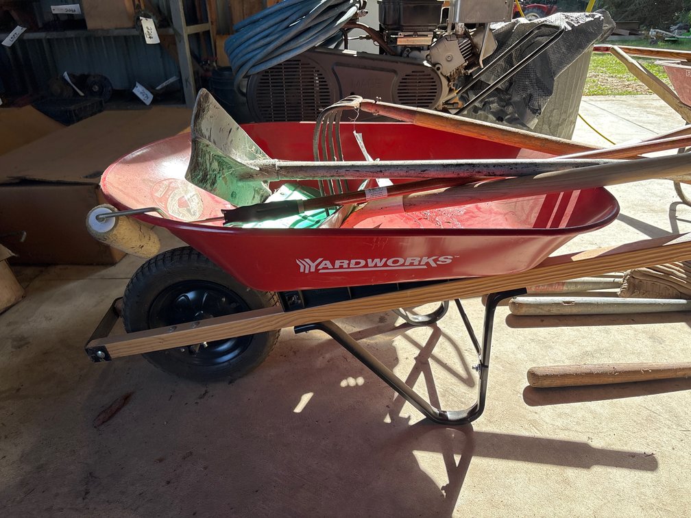 Yardworks Wheel Barrow & (4) Tools