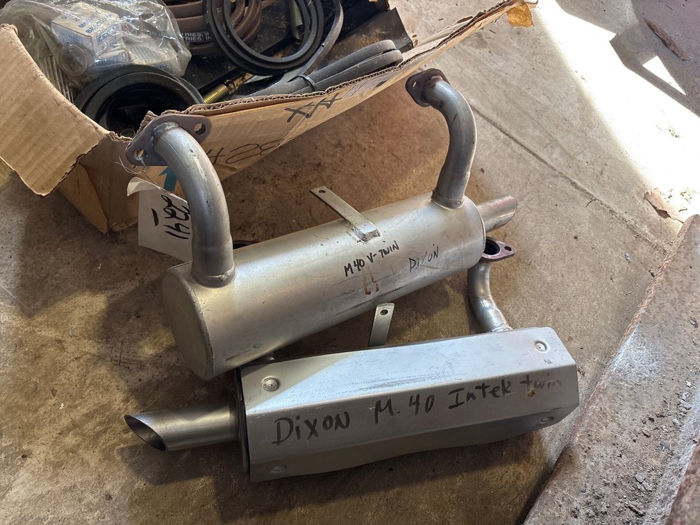 (2) Dixon M40 V-Twin Mufflers; Belts & (9) Deck Blades