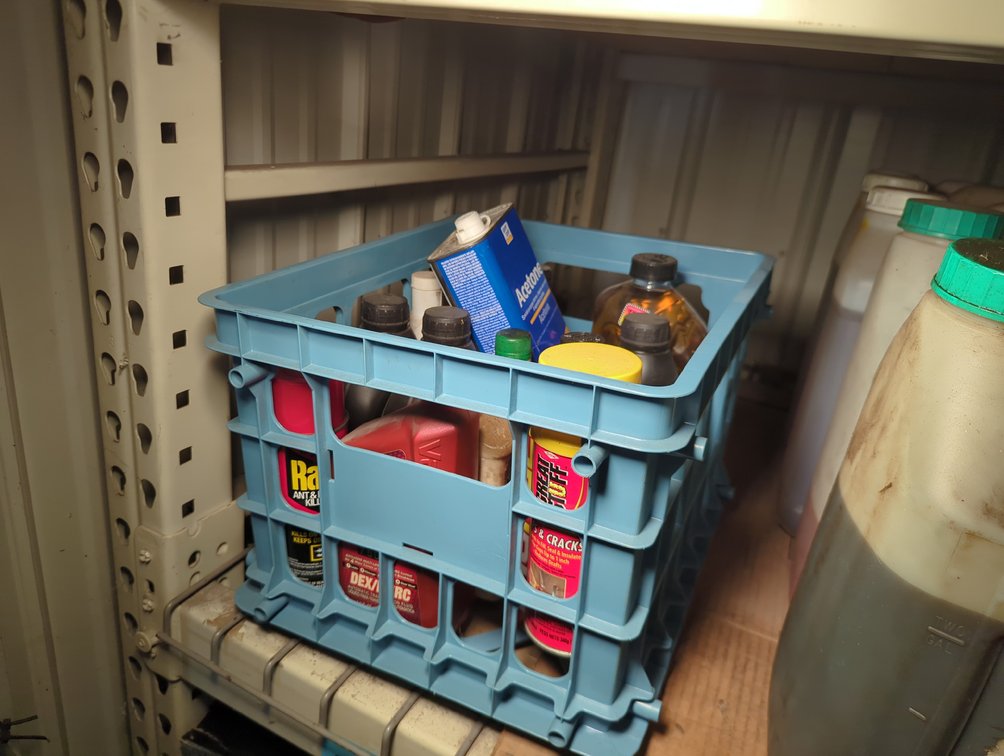 Crate w/Great Stuff, Oils & Diesel Treatment