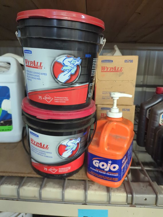 Assorted Wipes and GoJo Orange