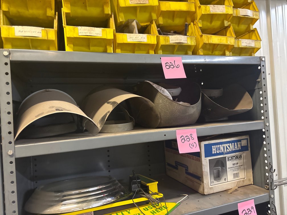 (2) face shields, (2) welding helmets