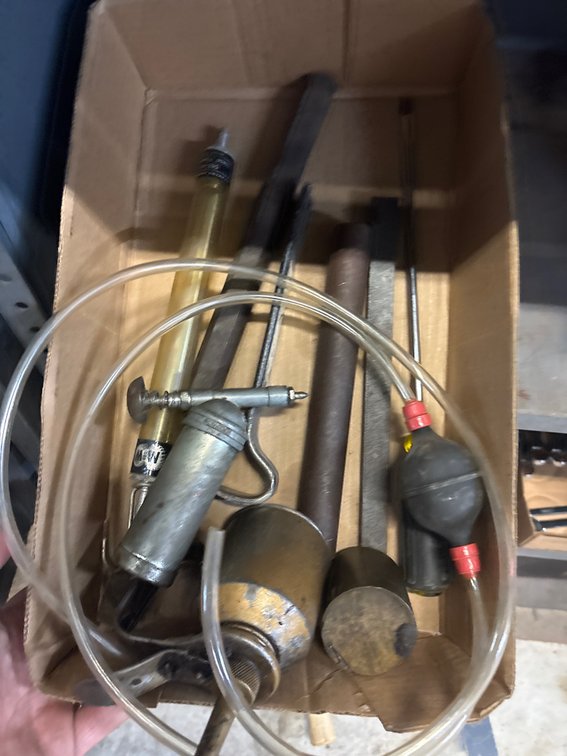 Bulb siphon, oil can, flow master, pry bar