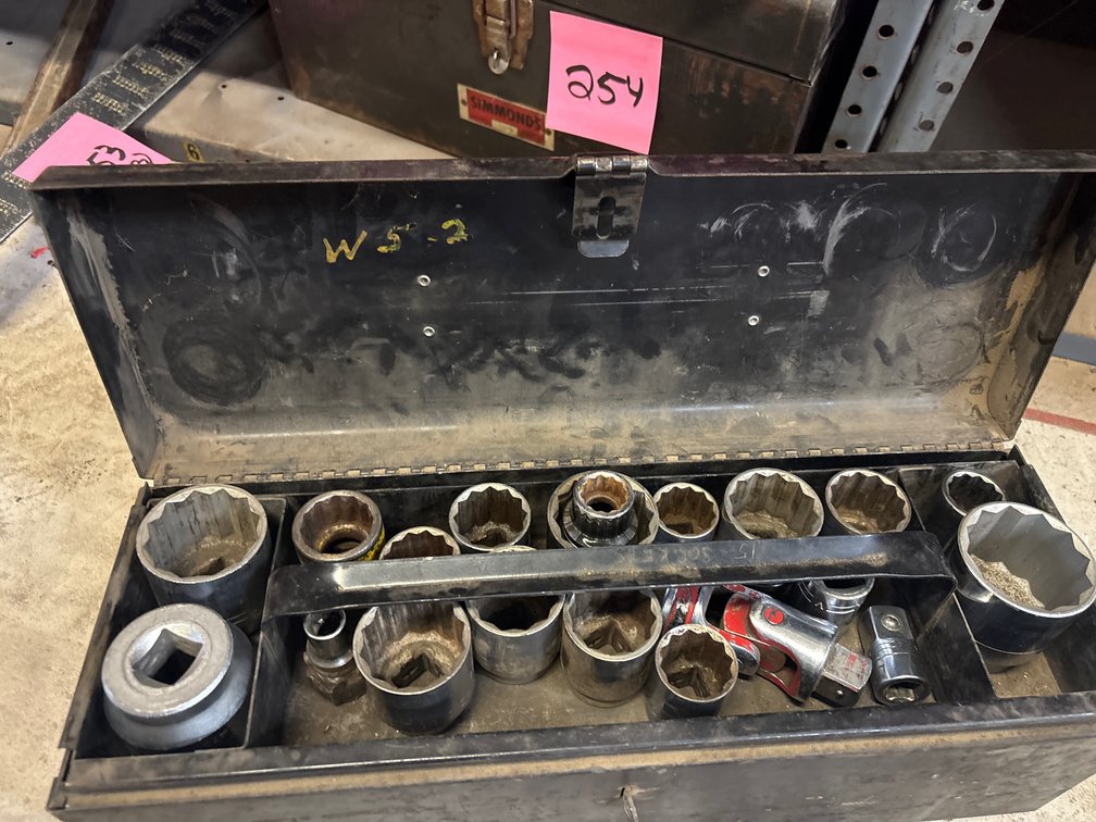 Craftsman 3/4 SAE sockets, extensions, and tool box