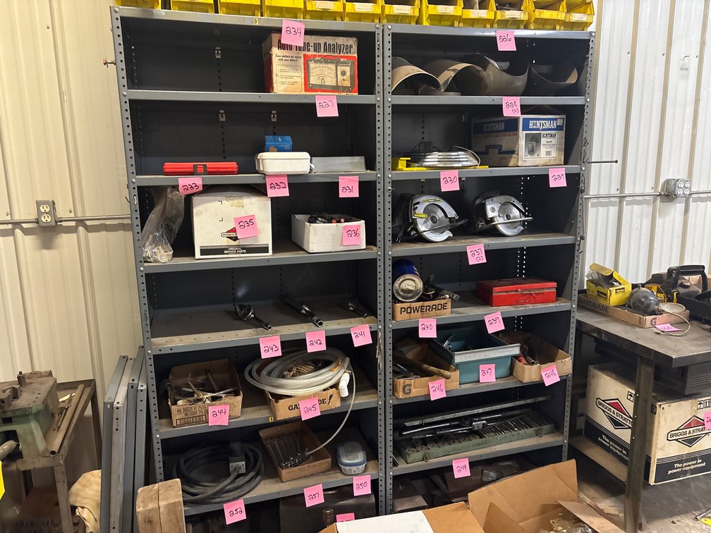 (2) metal shelves