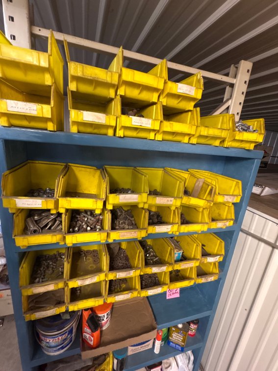 (34) organizer bins and contents
